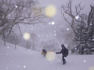 雪の降る中、楽しんじゃった